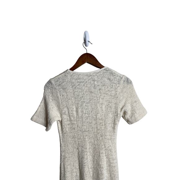 Enza Costa Slub Sweater Knit Half Sleeve Dress in Undyed Womans Small+ - Picture 5 of 11